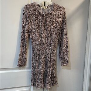 Leopard Print Long Sleeve Dress